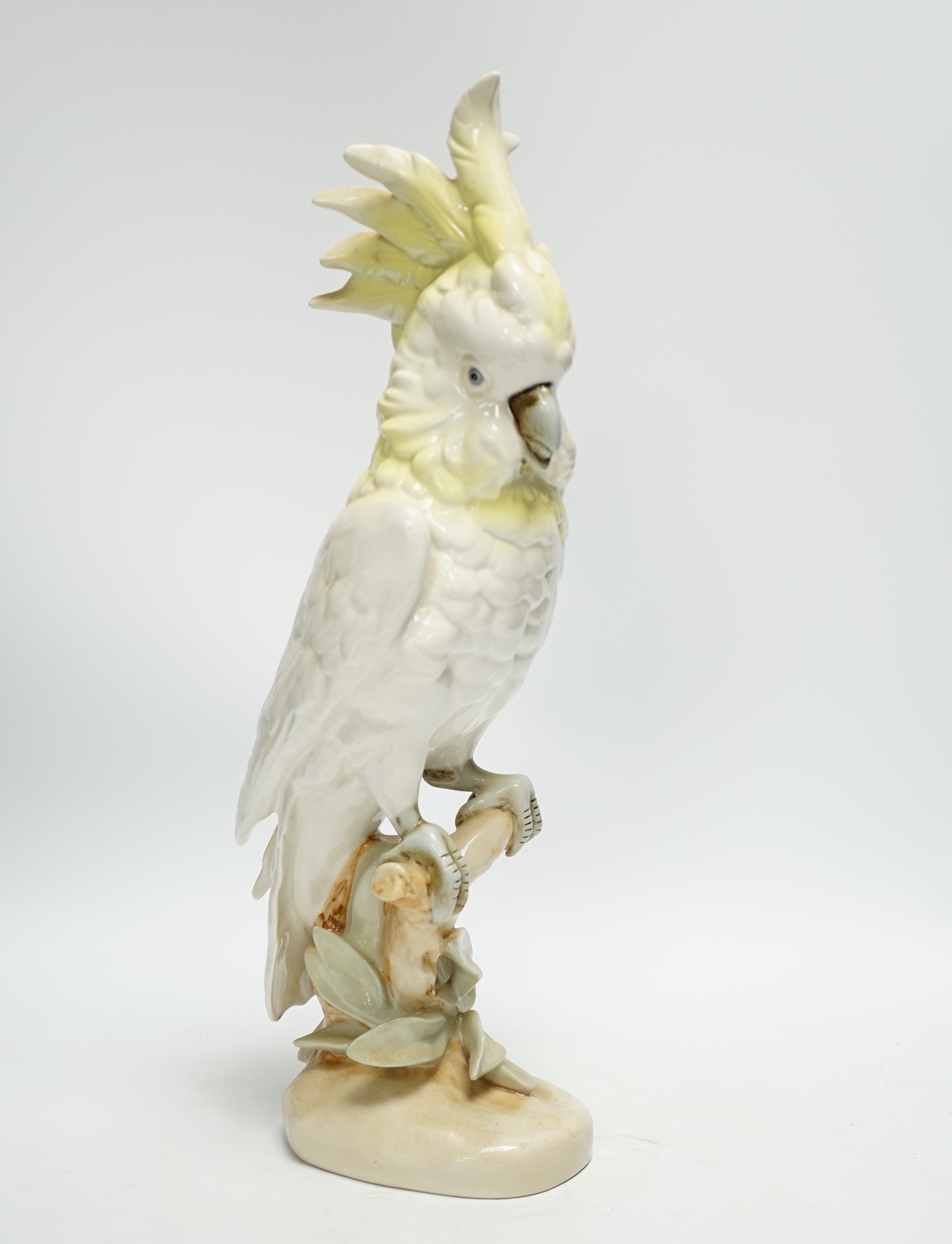 A Royal Dux porcelain model of a cockatoo, 41cm